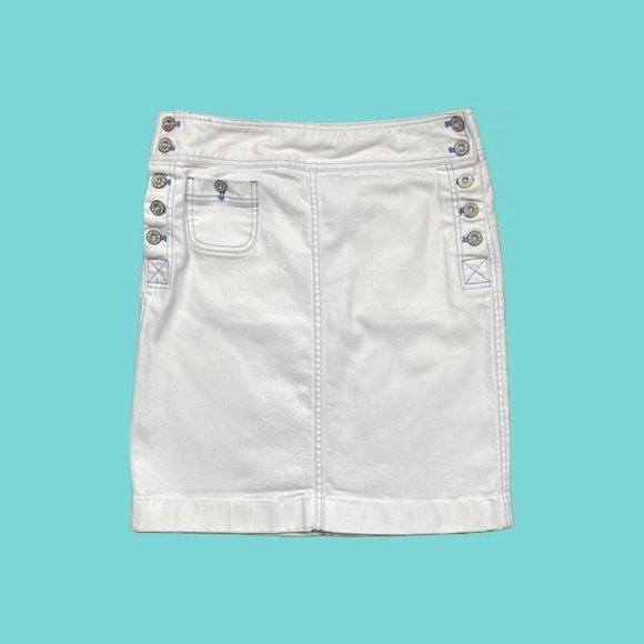 Lauren Jeans Co. (Ralph Lauren) Contrast Stitching Mini Skirt - Picture 1 of 4